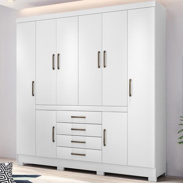 Imagem de Guarda Roupa Casal 08 Portas 84020 Branco Demobile