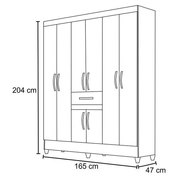 Imagem de Guarda Roupa Casal 08 Portas e Espelho Castanho Wood Moval