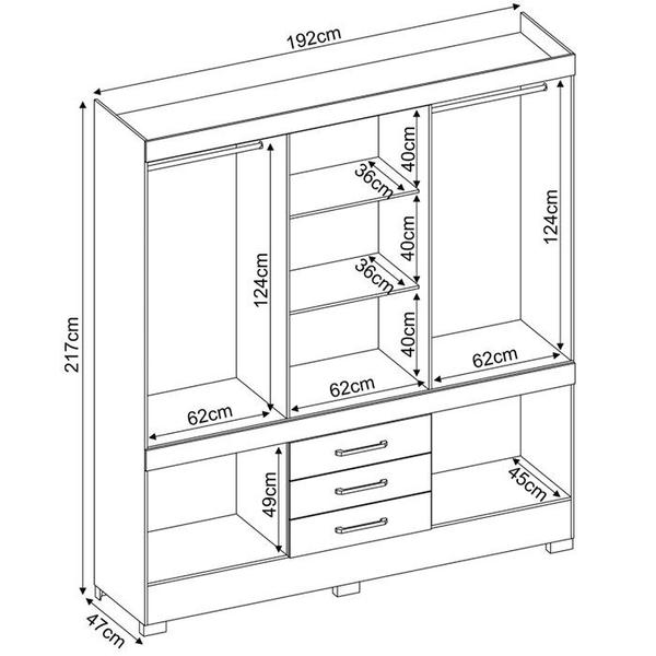 Imagem de Guarda Roupa Casal 10 Portas 83530 Amendola Off White Demobile