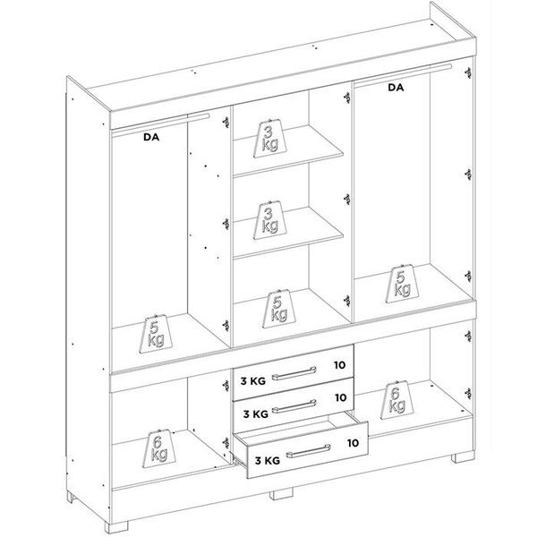 Imagem de Guarda Roupa Casal 10 Portas Com Espelho 83530EL Amendola Touch Demobile