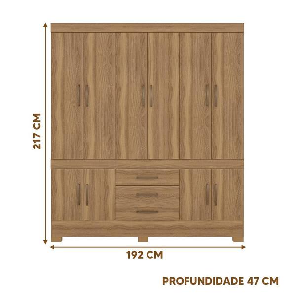 Imagem de Guarda Roupa Casal 10 Portas e 3 Gavetas 1.92m Amendola Nice Shop Jm