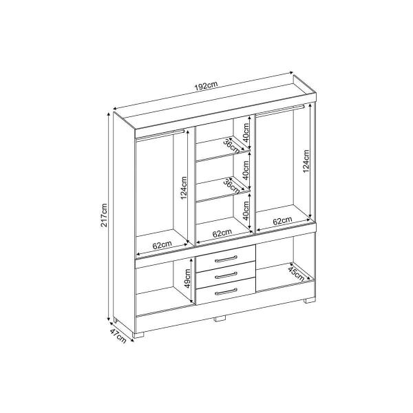 Imagem de Guarda Roupa Casal 10 Portas e 3 Gavetas New Murano Amêndola - Demóbile