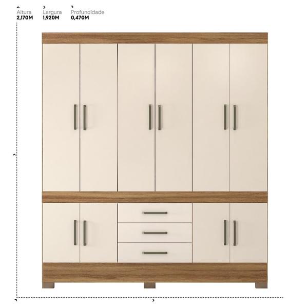 Imagem de Guarda Roupa Casal 10 Portas e 3 Gavetas New Murano