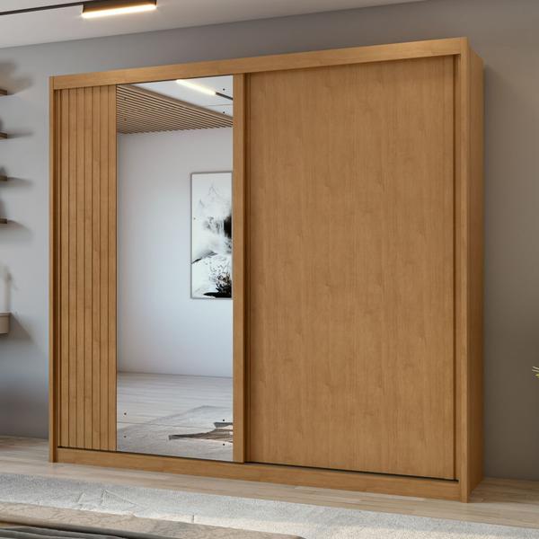 Imagem de Guarda-roupa Casal 100% Mdf 2 Portas 4 Gavetas Velaris com Espelho