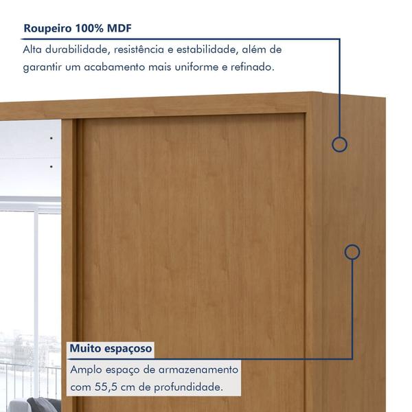 Imagem de Guarda-roupa Casal 100% Mdf 2 Portas 4 Gavetas Velaris com Espelho