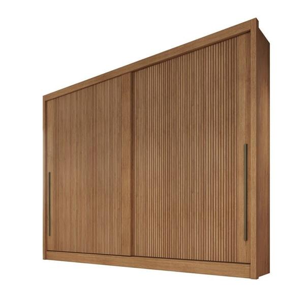 Imagem de Guarda Roupa Casal 100% MDF 2 Portas 8 Gavetas - Orion-Cumaru/Ripado 3D - Móveis Novo Horizonte