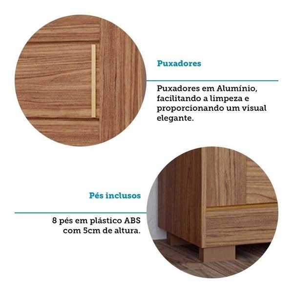 Imagem de Guarda Roupa Casal 100% Mdf 3 Portas 6 Gavetas Cecília Panan Móveis Cinamomo