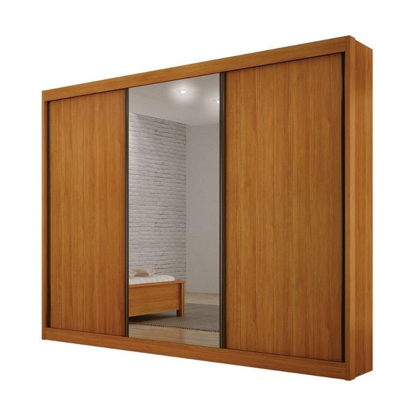 Imagem de Guarda-roupa Casal 100% MDF 3 Portas 6 Gavetas com Espelho Central San Marino - Leifer Móveis