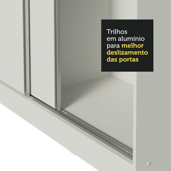 Imagem de Guarda Roupa Casal 100% MDF 3 Portas de Correr com Espelho Royale Madesa