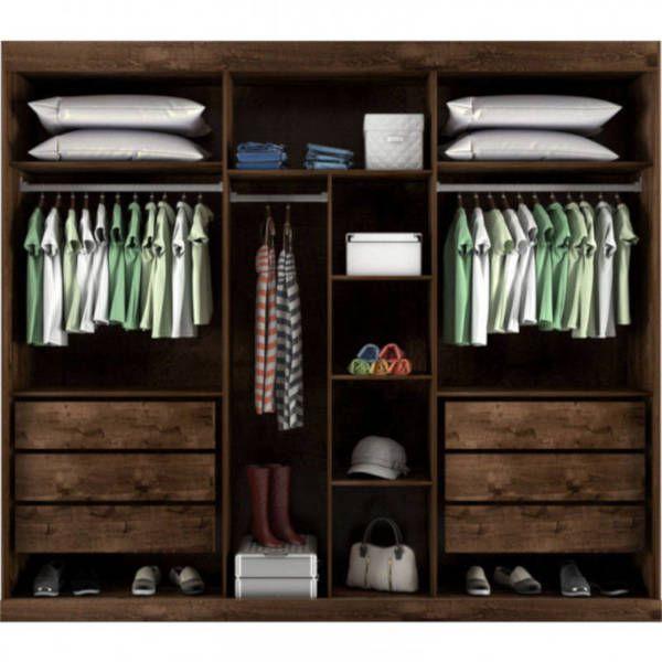 Imagem de Guarda-roupa Casal 100%MDF 6 gavetas 6 portas - Gênova-Avelã - Bianchi Móveis