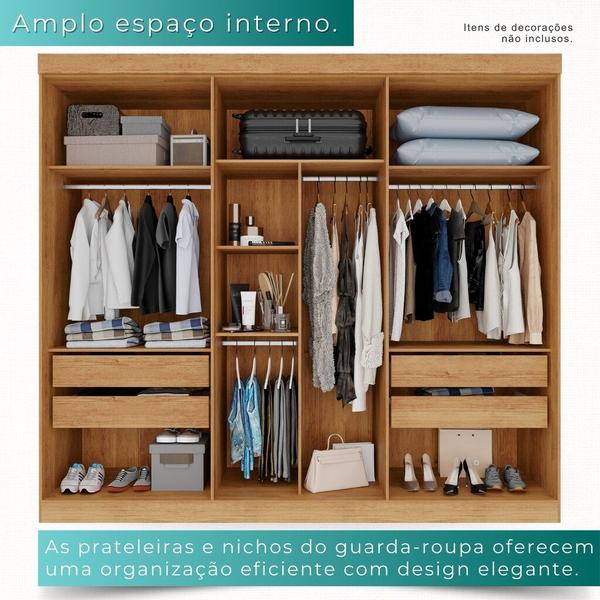 Imagem de Guarda-Roupa Casal 100% MDF 6 Portas 4 Gavetas Grécia - Mais Móveis