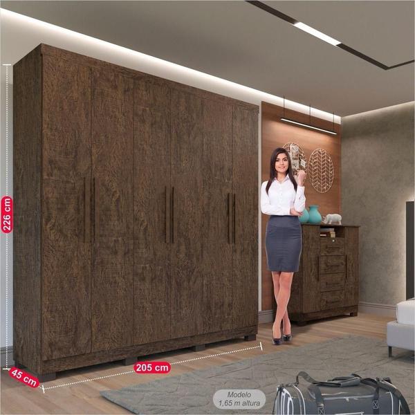 Imagem de Guarda-Roupa Casal 100% Mdf 6 Portas 4 Gavetas Sevilha Prime Imop Wengue Naturale