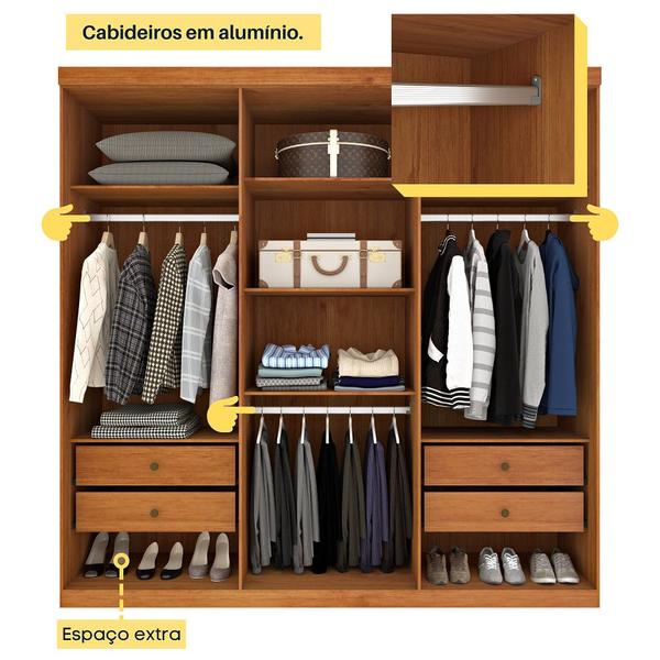 Imagem de Guarda Roupa Casal 100% MDF 6 Portas 4 Gavetas Suecia Tcil