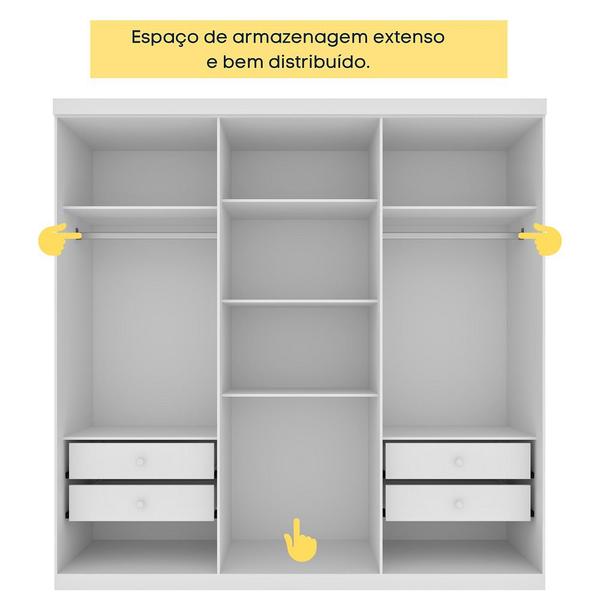 Imagem de Guarda Roupa Casal 100% MDF 6 Portas 4 Gavetas Suecia Tcil