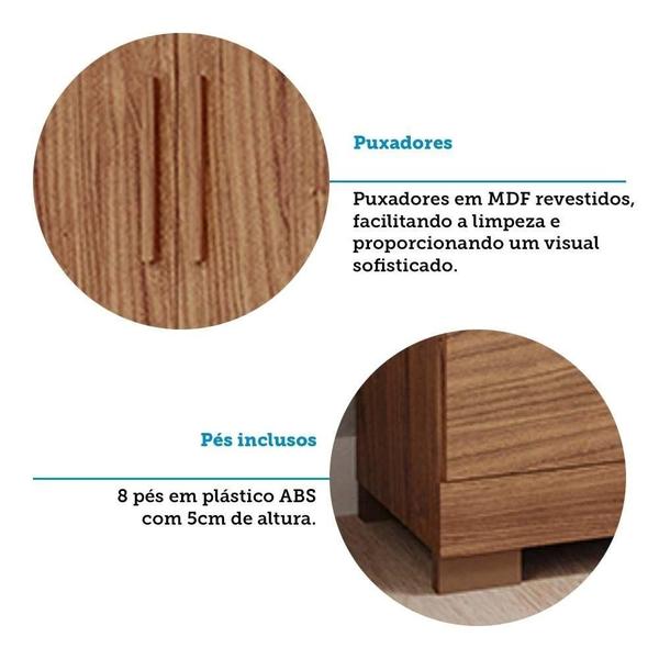 Imagem de Guarda Roupa Casal 100% Mdf 6 Portas 5 Gavetas Porto Panan Móveis Cinamomo