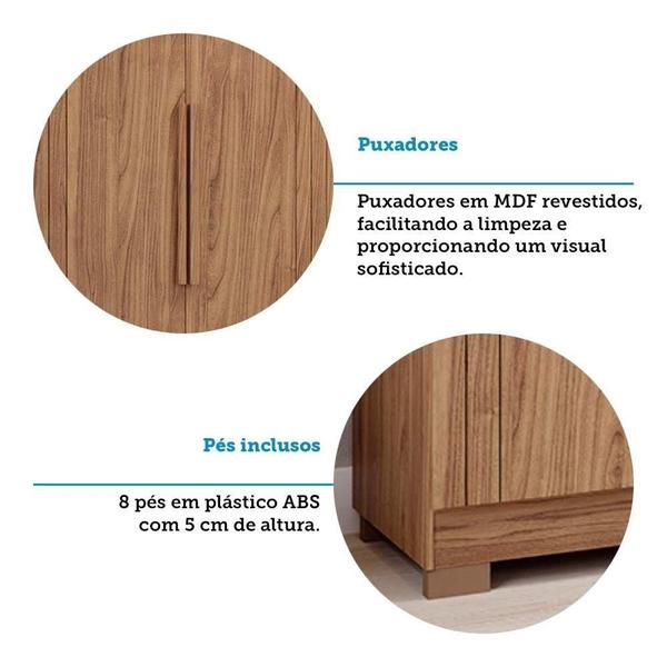 Imagem de Guarda Roupa Casal 100% Mdf 6 Portas 6 Gavetas Cecília Panan Móveis Cinamomo