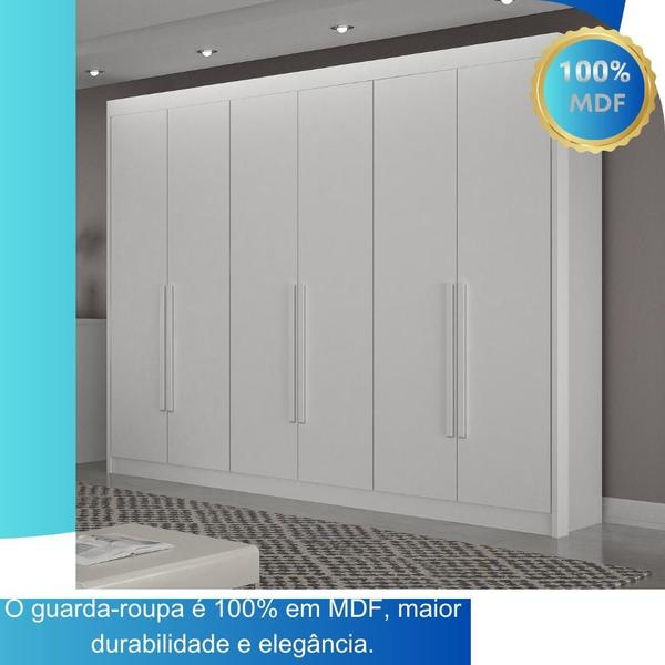 Imagem de Guarda-Roupa Casal 100% MDF 6 Portas 6 Gavetas Diamante Leifer Móveis