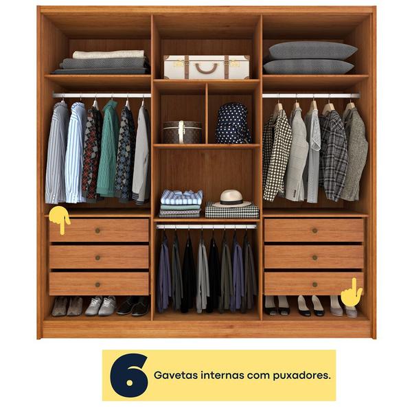 Imagem de Guarda Roupa Casal 100% MDF 6 Portas 6 Gavetas Fortuna Tcil