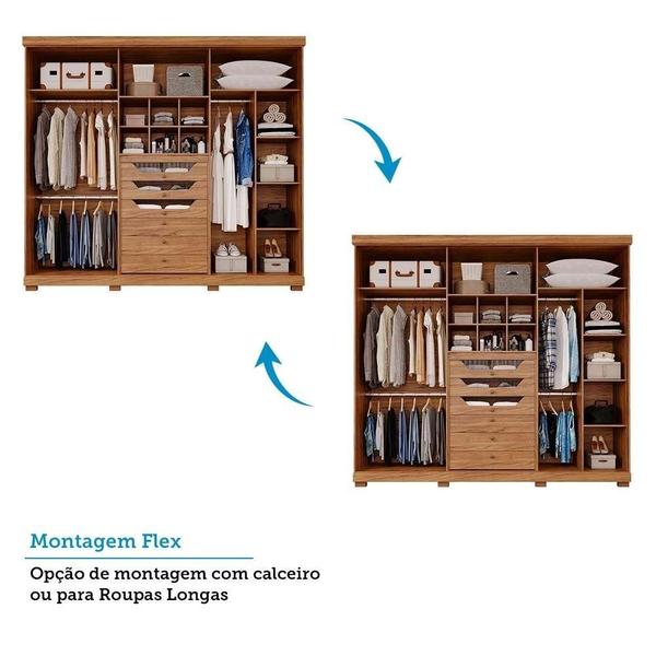 Imagem de Guarda Roupa Casal 100% Mdf 6 Portas 6 Gavetas Guarapari Panan Móveis Cinamomo/Off White