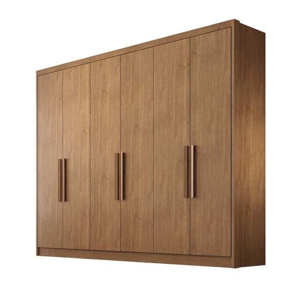 Imagem de Guarda Roupa Casal 100% MDF 6 Portas 6 Gavetas - Linea-Cumaru - Móveis Novo Horizonte