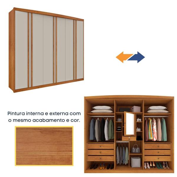 Imagem de Guarda-roupa Casal 100% MDF 6 Portas 6 Gavetas Madrid - Tcil Móveis