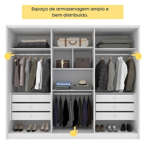 Imagem de Guarda Roupa Casal 100% MDF 6 Portas 6 Gavetas Realeza s/ Espelho s/ pés - Tcil