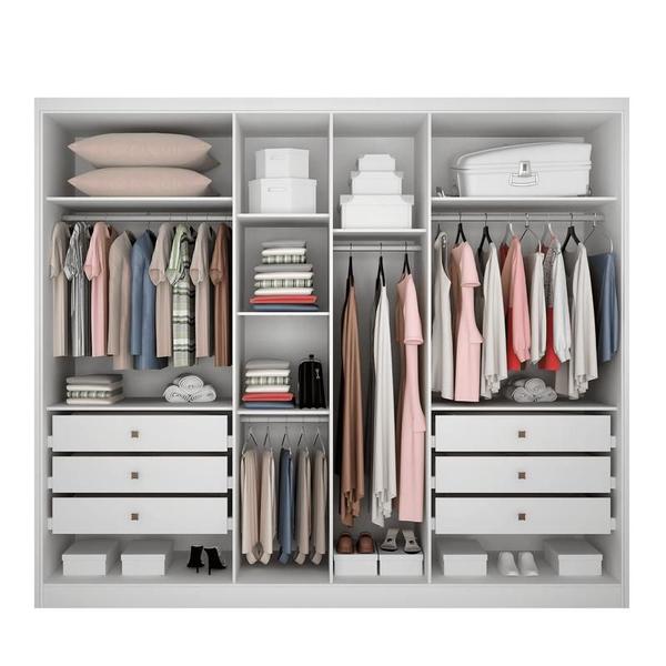 Imagem de Guarda Roupa Casal 100% MDF 6 Portas 6 Gavetas - Rizon -Branco - Móveis Novo Horizonte