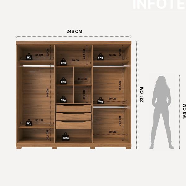 Imagem de Guarda-roupa Casal 100% Mdf 6 Portas