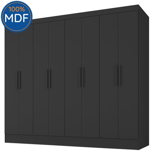 Imagem de Guarda Roupa Casal 100% MDF 8 Portas 4 Gavetas Jatobá Yescasa