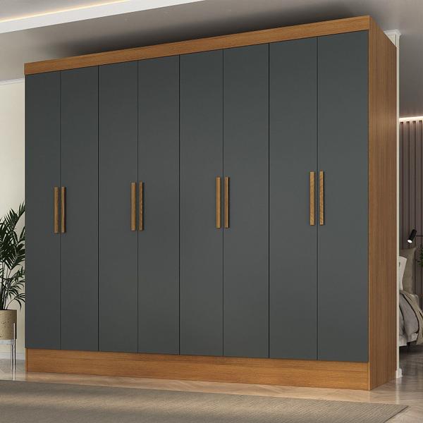 Imagem de Guarda Roupa Casal 100% MDF 8 Portas 4 Gavetas Jatobá Yescasa