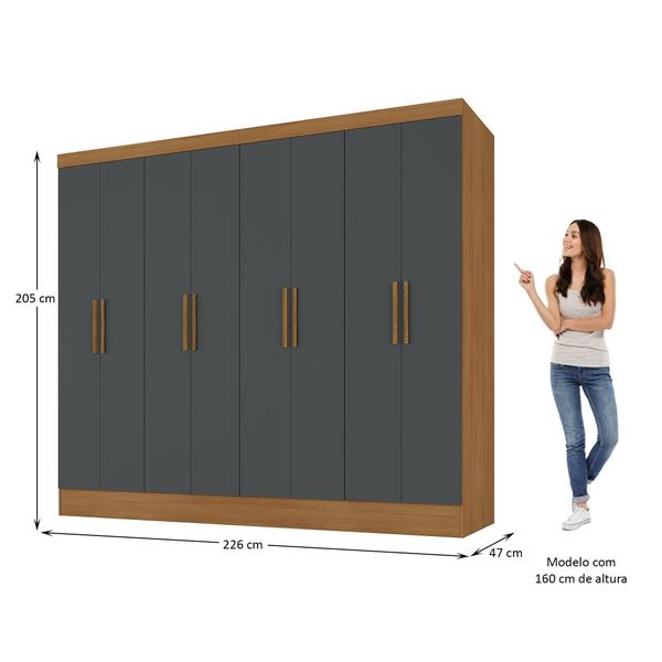 Imagem de Guarda Roupa Casal 100% MDF 8 Portas 4 Gavetas Jatobá Yescasa