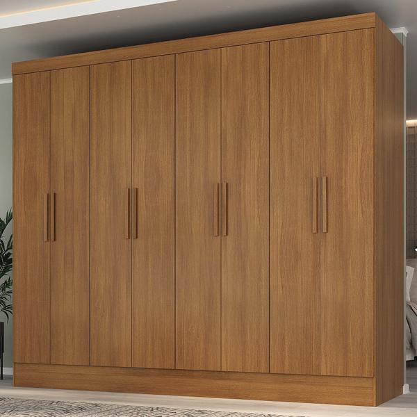 Imagem de Guarda-roupa Casal 100% MDF 8 Portas 4 Gavetas Jatobá Yescasa