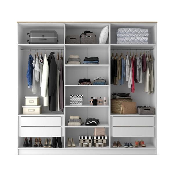 Imagem de Guarda-roupa Casal 100% Mdf Bp 6 Portas 4 Gavetas Asti