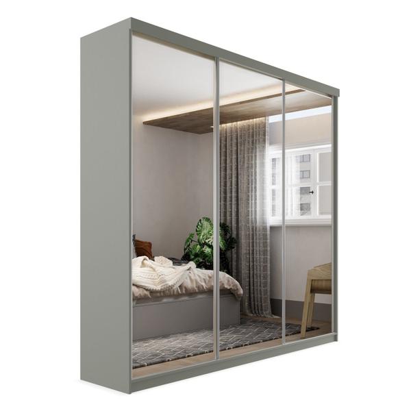 Imagem de Guarda-roupa Casal 100% Mdf Bp com 3 Portas de Espelho Geneve