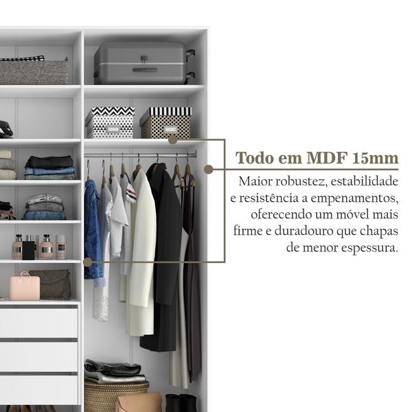 Guarda Roupa Casal 100% MDF BP com 4 Portas e 2 Espelhos Zermatt