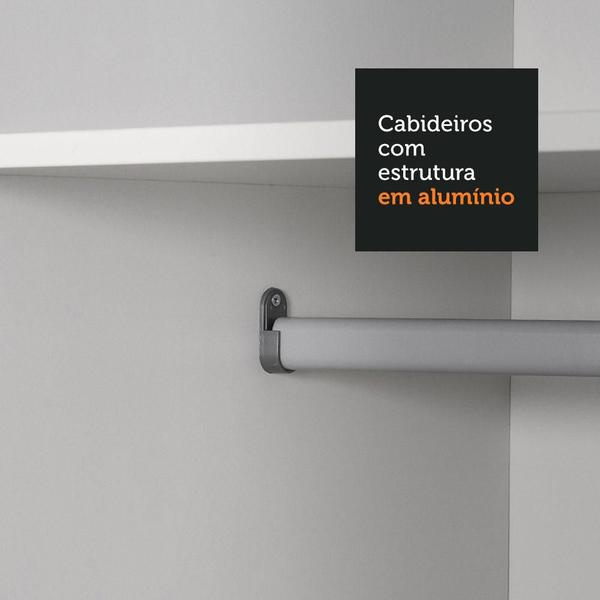 Imagem de Guarda Roupa Casal 100% MDF Madesa Royale 3 Portas de Correr com Espelho - Preto/Branco