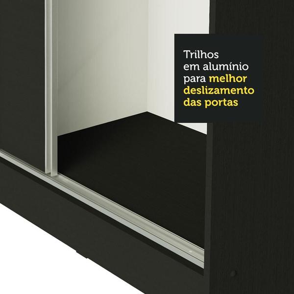 Imagem de Guarda Roupa Casal 100% MDF Madesa Royale 3 Portas de Correr - Preto