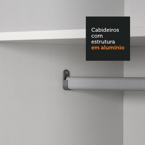 Imagem de Guarda Roupa Casal 100% MDF Madesa Zurique 3 Portas de Correr - Preto/Preto/Branco