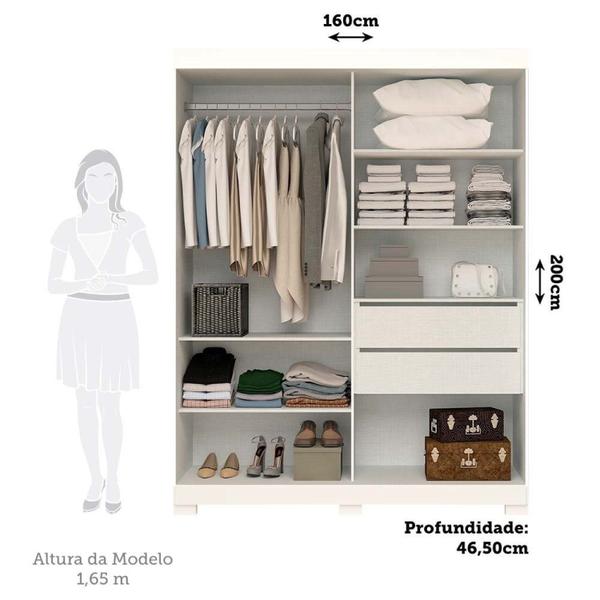 Imagem de Guarda Roupa Casal 160cm 2 Portas de Correr com Espelhos 100% MDF Boldina Espresso Móveis