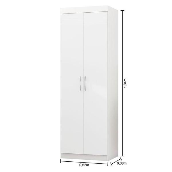 Imagem de Guarda Roupa Casal 1684 com Espelho Multiuso 6020 e Cômoda 8020 Branco - Araplac