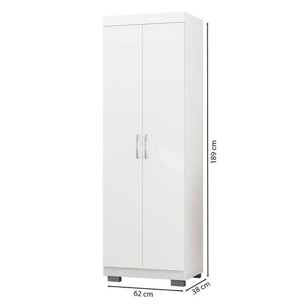 Imagem de Guarda Roupa Casal 1684 e Multiuso 6020 Branco com Pés New Cinza - Araplac