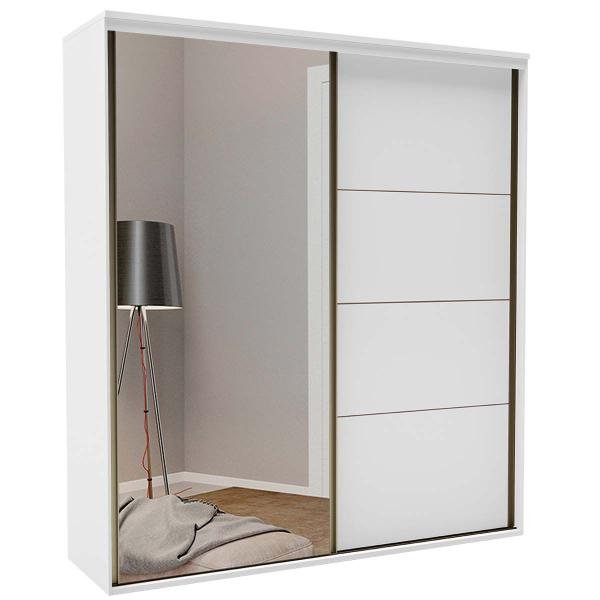 Imagem de Guarda Roupa Casal 2 Portas 1 Espelho MDF 2,07 m Eleganza Belmax