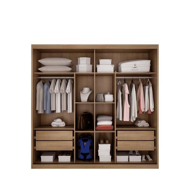 Imagem de Guarda Roupa Casal 2 Portas 4 Gavetas - Marbella-Cumaru/Fendi - Móveis Novo Horizonte