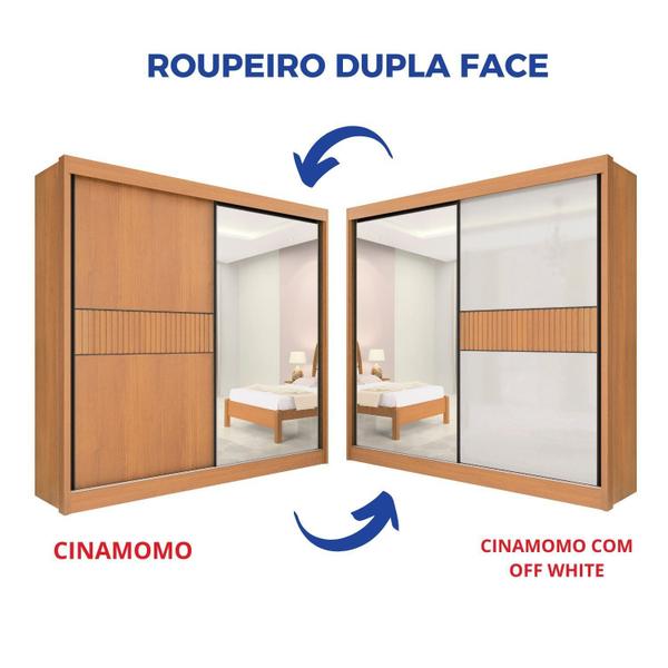 Imagem de Guarda-roupa Casal 2 Portas 6 Gavetas 100% Mdf Coliseu Ripado