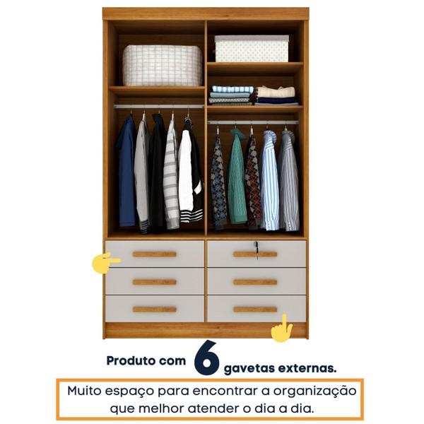 Imagem de Guarda Roupa Casal 2 Portas 6 Gavetas Chicago