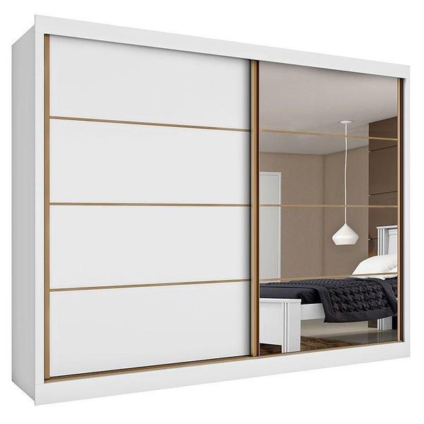 Imagem de Guarda-Roupa Casal 2 Portas com 1 Espelho 6 Gavetas Sevilha Branco