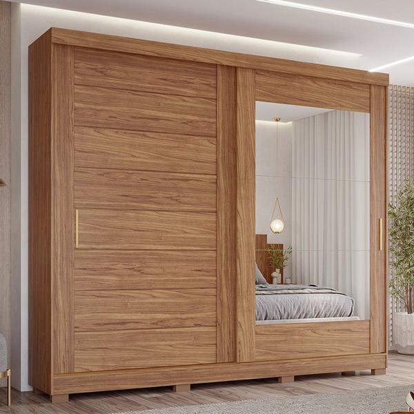 Imagem de Guarda-roupa Casal 2 Portas de Correr 8 Gavetas com Pés 100% Mdf Siena Espresso Móveis