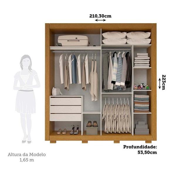 Imagem de Guarda-roupa Casal 2 Portas de Correr com Espelhos 100% Mdf Antúrio Espresso Móveis