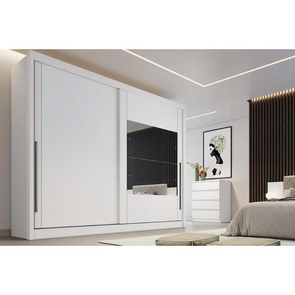 Imagem de Guarda Roupa Casal 2 Portas de Correr e 6 Gavetas Saigon Plus Branco - Novo Horizonte