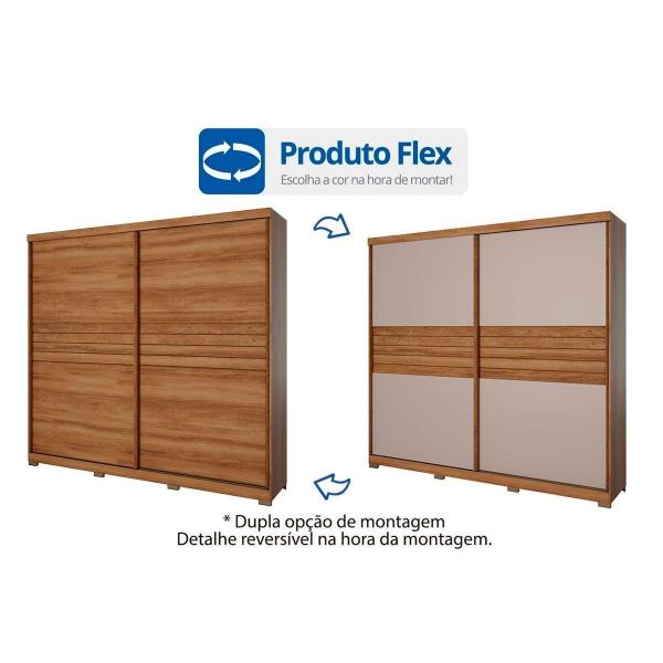 Imagem de Guarda Roupa Casal 2 Portas e 4 Gavetas Magnum 1175 Flex Freijo ou Freijo c/ Avela - Carraro